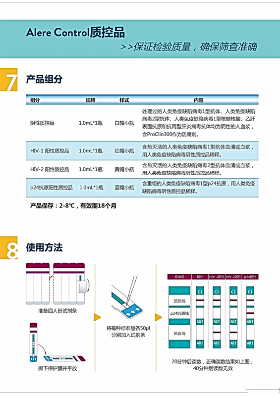 日本*alere雅培艾滋检测试纸4代