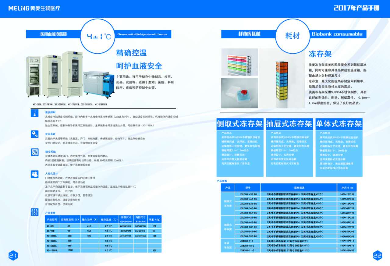 中科美菱/4℃血液冷藏箱XC系列