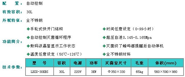 上海申安医疗器械/手轮型30立升不锈钢立式压力蒸汽灭菌器LDZX-30KBS