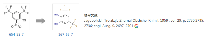 1606872925867429.png 3,5-双(三氟甲基)-1,2-苯二胺CAS号:367-65-7 英文名称:3,5-BIS(TRIFLUOROMETHYL)-1,2-DIAMINOBENZENE