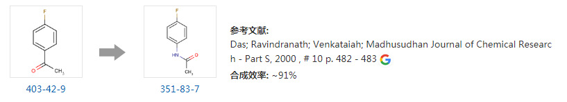 4-氟乙酰苯胺 CAS:351-83-7 英文名称：4-Fluoroacethaiilide