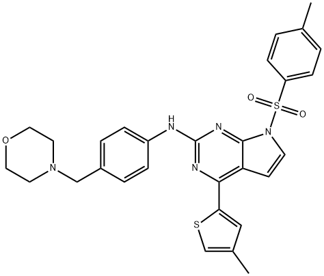 4-（4-甲基噻吩-2-基）-N-（4-（吗啉甲基）苯基）-7-甲苯磺酰基-7H-吡咯并[2,3-d]嘧啶-2-胺,CAS:1245648-55-8
