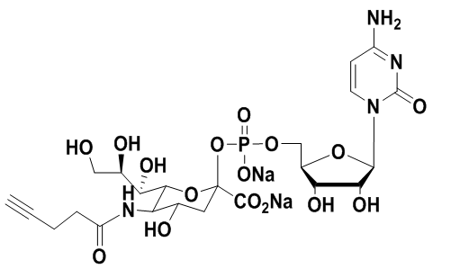 1623809712588698.png CMP-C9-Azido-Sialic Acid,5'-单磷酸胞苷修饰叠氮糖的结构式