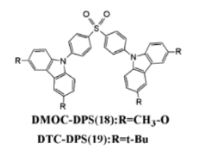 热激活延迟荧光(TADF)材料DMOC-DPS和DTC-DPS的电致发光器件