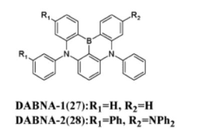 基于热激活延迟TADF材料：DABNA-1和DABNA-2的发光器件