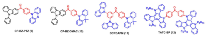 聚集诱导延迟荧光（AIDF）材料PIZ-XT，PT2-BP，m-DTPACO，p-DTPACO，DBT-BZ-PTZ ，DBT-BZ-PXZ，DBT-BZ-DMAC，CP-BZ-PXZ