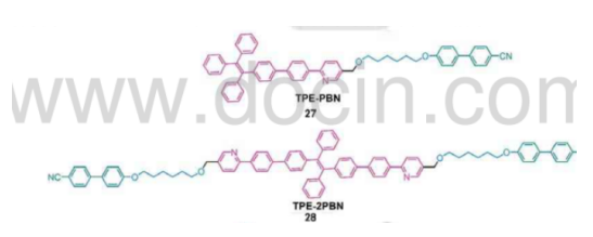 TPE-PBN和TPE-2PBN  基于AIE液晶分子的高效蓝绿色荧光OLED的设计合成