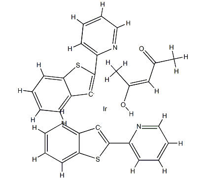 cas405289-74-9,双(2-(2&#039;-苯并噻吩基)吡啶-N,C3&#039;)(乙酰丙酮)合铱,金属配合物材料