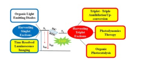 基于延迟荧光染料的荧光纳米粒子的研究包裹（TADF分子DPK-DCF硅胶纳米粒子形成NP-1和NP-2）