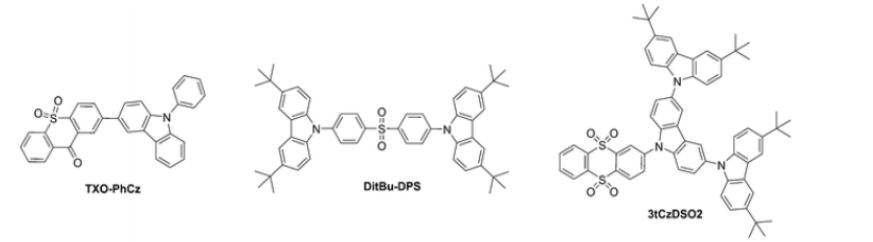 含亚砜的TADF材料TXO-PhCz，DitBu-DPS，3tCzDSO2，4-TC-DPS、4-PC-DPS、3-TC-DPS和3-PC-DPS的研究进展