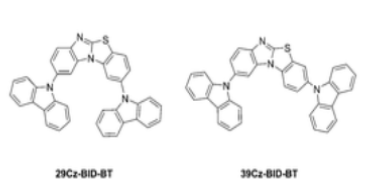 TADF发射分子29Cz-BID-BT和39Cz-BID-BT，9CzFDPESPO和9CzFDPEPO的光电材料