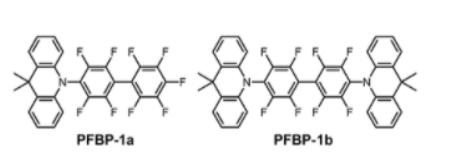 基于全氟联苯（PFBP）的TADF天蓝色发射器PFBP-1a、PFBP-1b、PFBP-2a和PFBP-2b