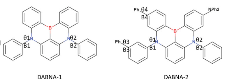 MR-TADF材料：有机硼氮蓝光发射体DABNA-1，DABNA-2，t-DABNA，v-DABNA的研究进展