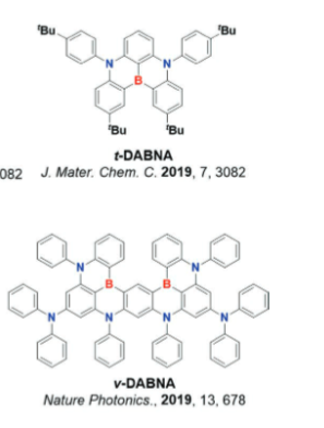MR-TADF材料：有机硼氮蓝光发射体DABNA-1，DABNA-2，t-DABNA，v-DABNA的研究进展