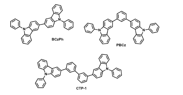 咔唑类主体材料(BCzPh, PBCz, CTP-1)与螺双芴分子(SF3PO和DSF3PO)的定制合成