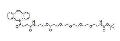 DBCO-C3-PEG4-NH-Boc是一种带有DBCO基团和Boc胺基团的PEG连接剂