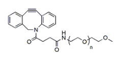 DBCO-mPEG 20KDa，DBCO（二苯并环辛炔）试剂是用于应变促进的炔叠氮化物环加成（SPAAC）的最具反应性的环炔之一