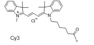 Cy3花氰染料，Cy3 (Cyhaiine 3) 发橘黄色荧光的花青素荧光染料