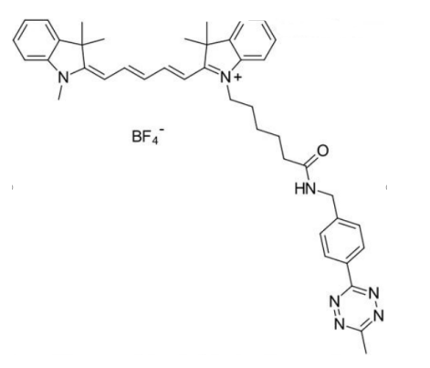 Cyhaiine5 tetrazine | Cy5 tetrazine | Cy5-tetrazine | Cy5-TZ | Cy5-四嗪 荧光染料的外观与结构式