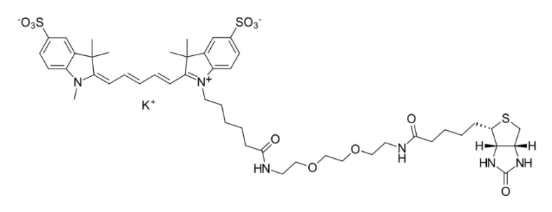 Sulfo-Cyhaiine5-PEG3-Biotin;Sulfo-Cy5-PEG3-Biotin;磺酸基Cy5-三聚乙二醇-生物素水溶荧光染料