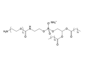 DSPE-PEG-NH2 磷脂聚乙二醇氨基的结构式