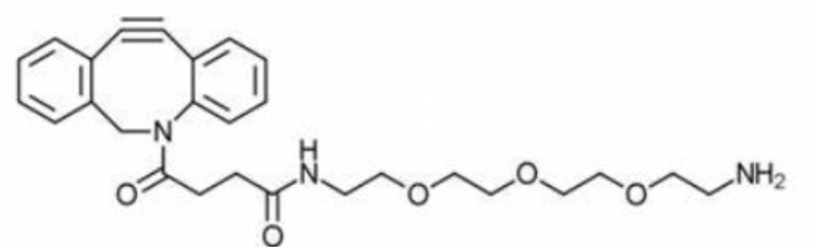 DBCO-PEG3-amine的分子式：C27H33N3O5，外 观：黄色或微黄色油状物