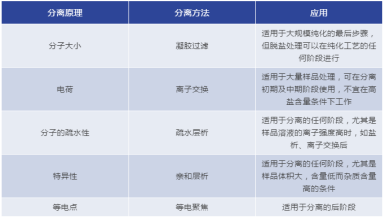 分离介质的层析工艺的分离原理、方法及应用