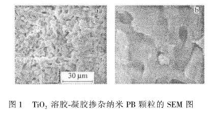 多孔三维网状结构纳米普鲁士蓝(PB)颗粒TiO凝胶的各种负载修饰物