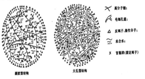 1604455702173638.png 阐述离子交换树脂的三大内部结构(高分子骨、离子交换基团、孔)