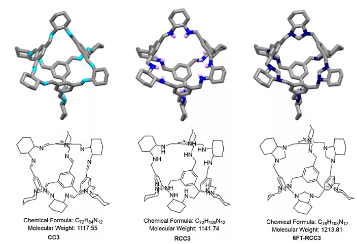 三种含氮官能团分子笼吸附SO2气体的介绍(亚胺笼CC3、仲胺笼RCC3、叔胺笼6FT-RCC3)