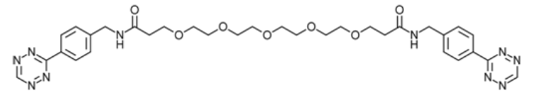 Tetrazine-PEG5-tetrazine是一种具有两个四嗪部分官能化的同双功能接头