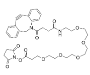 DBCO-PEG5-NHS ester CAS:2144395-59-3是一种可降解 (cleavable) 的 ADC 连接桥，用于抗体药物结合物 (ADCs) 的合成