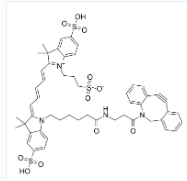 Sulfo-Cy5 DBCO CAS:1564286-24-3是一个近红外 (NIR) 红色荧光染料