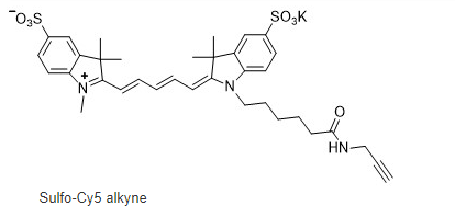CAS:1617497-19-4;Sulfo CY5-炔基；Sulfo-CY5 alkyne; 激发峰(Ex) : 649/672 nm