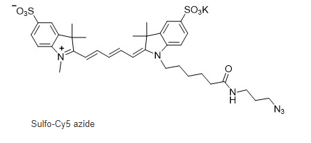 荧光染料CAS:1481447-40-8|Sulfo CY5 N3|Sulfo-Cy5 azide|Sulfo-Cyhaiine5 azide|磺化Cy5-叠氮