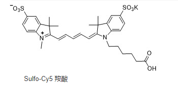 CAS:1144107-82-3 磺化Cy5-羧酸 sulfo-cy5 carboxylic acid  羧基功能化水溶性荧光染料