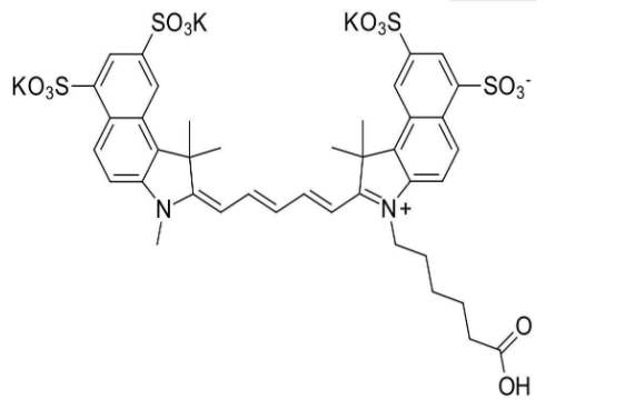 CAS:2183440-68-6，Sulfo-Cy5.5 carboxylic acid/COOH红色荧光染料的激发与发射波长