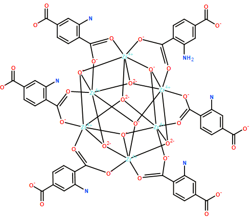 金属有机骨架UIO-66-NH2 ,CAS:1260119-00-3单位分子式:C48H34N6O32Zr6