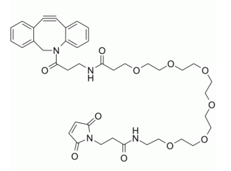 DBCO-PEG6-Maleimide是含有马来酰亚胺基团和DBCO部分的PEG衍生物