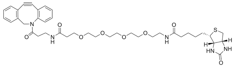 氮杂二苯并环辛炔十二聚乙二醇-生物素,DBCO-PEG12-Biotin的分子量：749.92