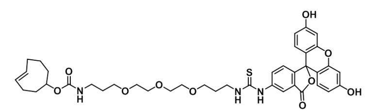 TCO-PEG3-FITC的分子式：C38H43N3O10S，分子量：733.83