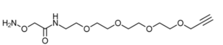 Aminooxy-amido-PEG4-alkyne是具有叠氮化物和醛反应性的异双功能连接子