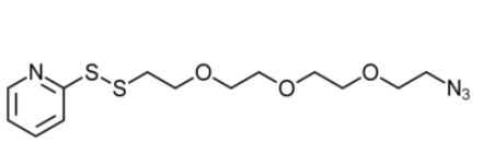 Azido-PEG3-SSPy   PEG是经环氧乙烷聚合而成的，相对分子量在200～8000或者8000以上的乙二醇高聚物