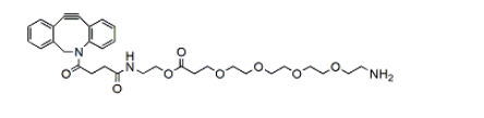 DBCO-C2-PEG4-amine的分子式:C32H41N3O8，分子量:595.7