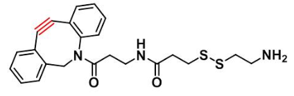 DBCO-SS-NH2,二苯并环辛炔-二硫键-氨基的结构式