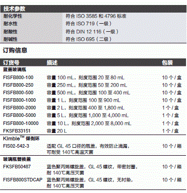 T_707FB800500-Thermo Fisher 250ml玻璃瓶,GRADUATED BLUE SCREW bottle