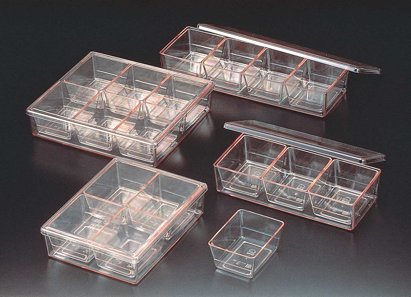 分类保管用托盘盒(4小盒方形装,规格(mm):290×230×74)