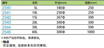 圆形标本瓶15L（外径（mm）：267φ，高（mm）：300）