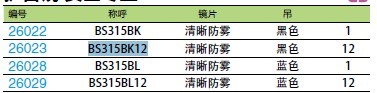 护目镜 安全专业315BS315BL